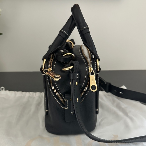 CHLOE 'DARIA' BRAIDED HANDLE GRAIN LEATHER SMALL SHOULDER BAG - Picture 7 of 16